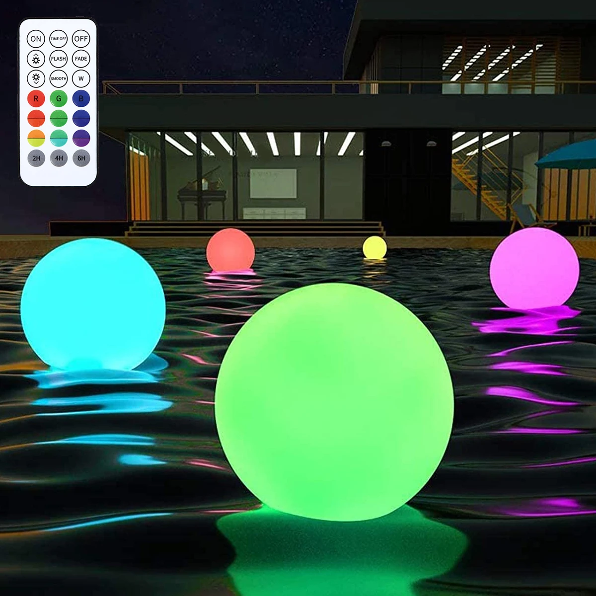 4pcs Plūduriuojantis Ball Pool Žibintai Vandeniui LED Švyti Pasaulyje Šviesos tolimas Baseinas, Sodas 16 Spalvų, Lauko Baseinas, Apšvietimas